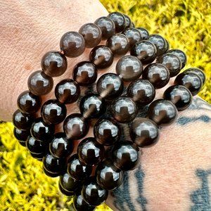 8mm Ice Obsidian Beaded Bracelet